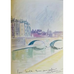 Serge MENDJISKY - Livre avec aquarelle originale 